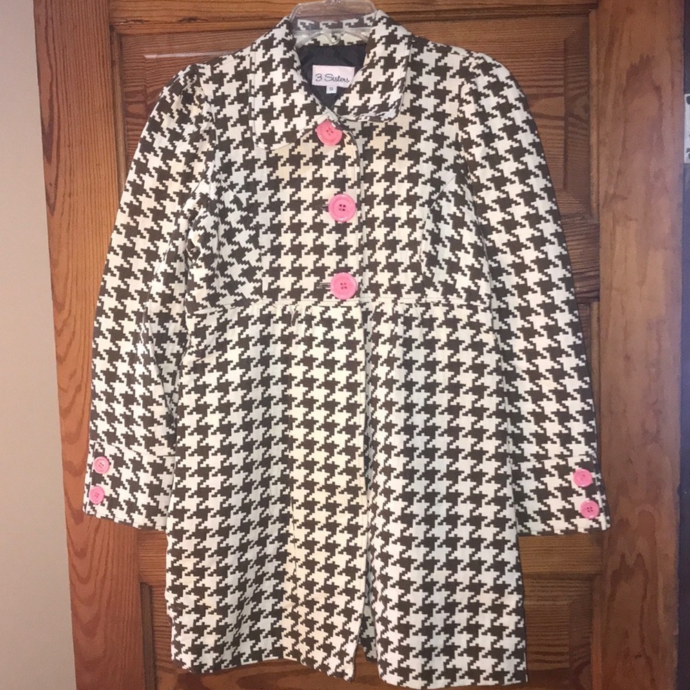 3 Sisters Houndstooth Coat Small
